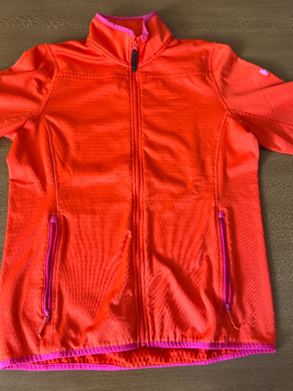 Helly Hansen Full Zip Bright Orange with Pink Trim Jacket - Size Medium - Picture 2 of 6